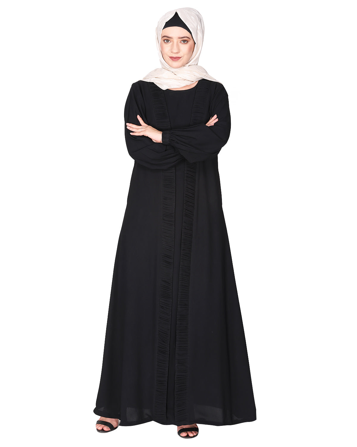 Casual Black Gown style Abaya Black
