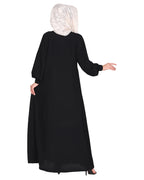 Casual Black Gown style Abaya Black