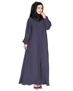 Casual Gown style Abaya Dark Grey