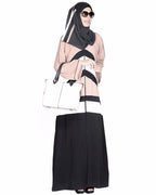 Black,White And Beige Abaya Black