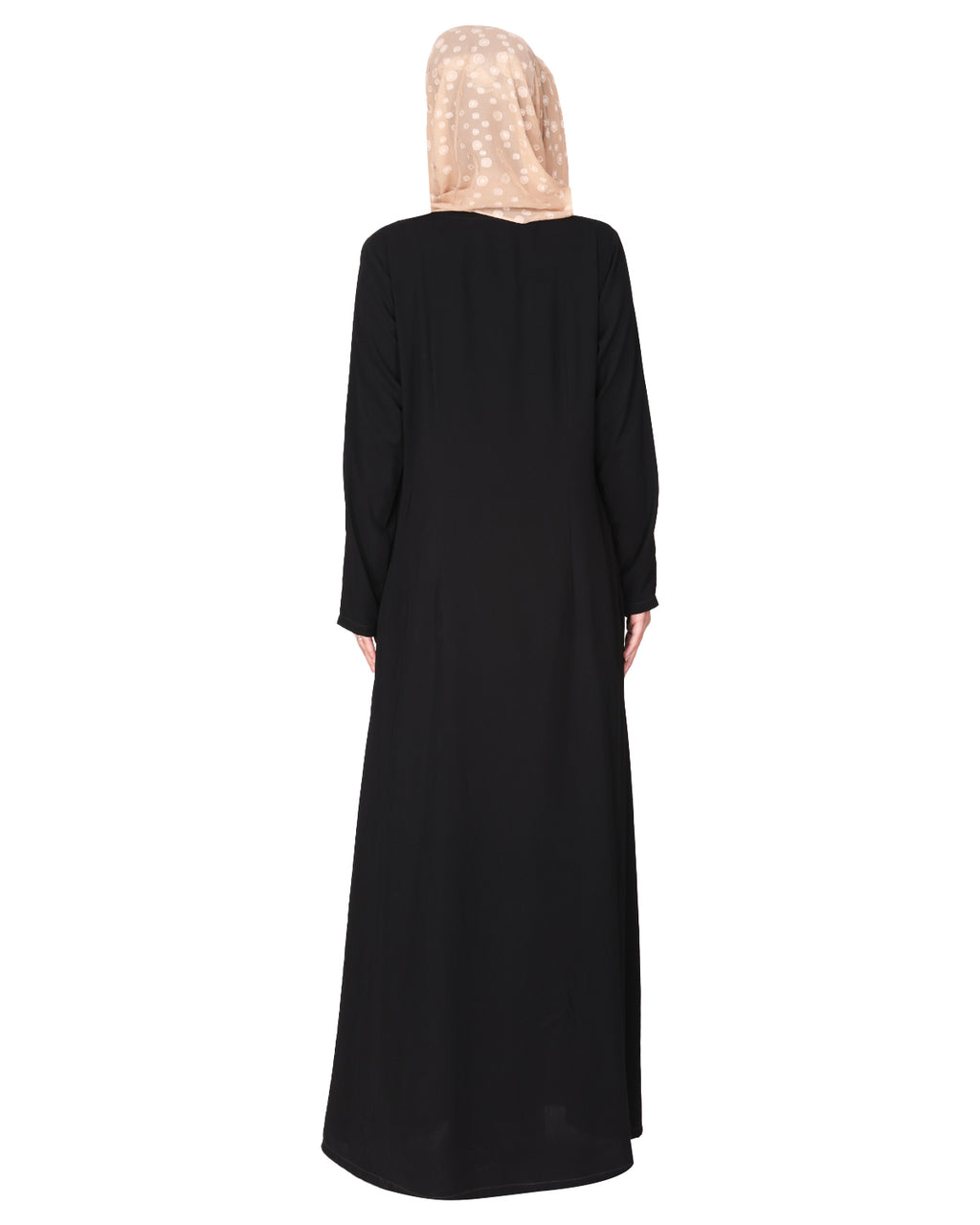 Youthful Riveted formal front open Abaya Black
