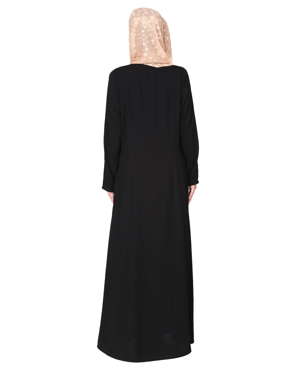 Youthful Riveted formal front open Abaya Black