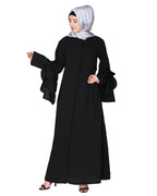 Stylish frill sleeves front open Abaya