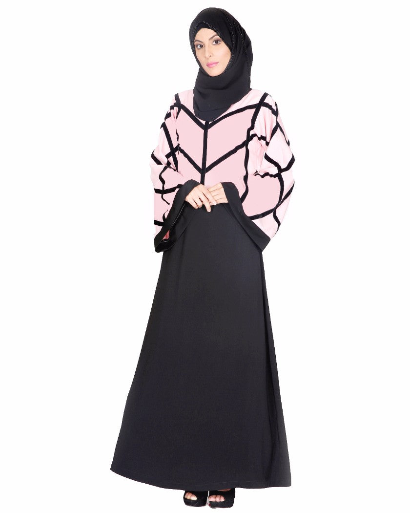 Pink And Black Abaya