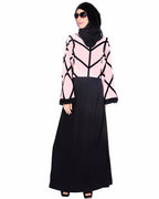 Pink And Black Abaya Pink & Black
