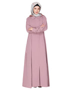 Unpretentious simple Abaya with fancy shirt collars Light Purple