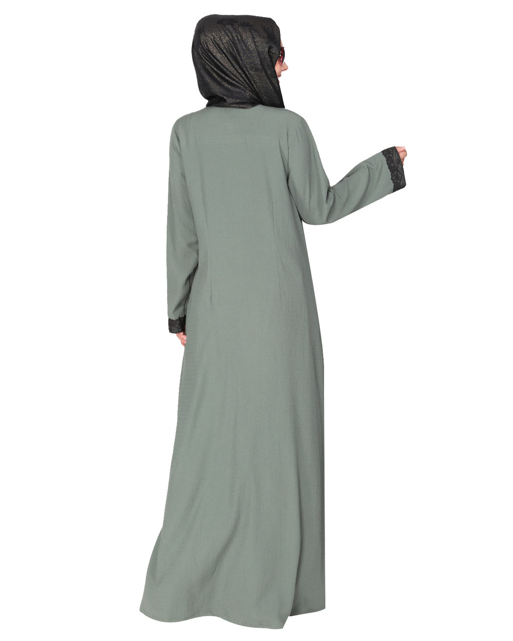 Straightlaced formal dead mint front open Abaya Dead Mint