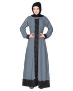 Straightlaced formal dead mint front open Abaya Dead Mint