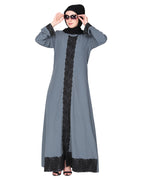 Straightlaced formal dead mint front open Abaya Dead Mint
