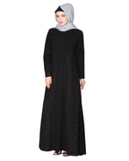 Fascinating Lacedup evening wear Abaya Black