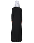 Fascinating Lacedup evening wear Abaya Black