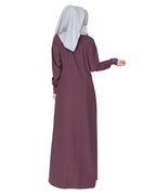 Fascinating Lacedup evening wear Abaya Purple