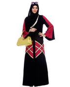 Black And Magenta Abaya Black