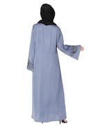 Stems & Leaves heavy embroidered dubai Style Abaya Grey