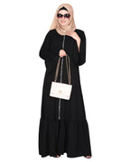 Progressive newage front open Abaya Black
