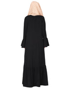 Progressive newage front open Abaya Black