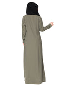 An Umbrella style stunning pleated abaya with Pinstriped Yolk Dead Mint