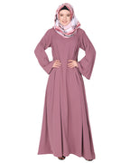 Dignified Buttons and Pintuck abaya Onion Pink