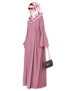 Dignified Buttons and Pintuck abaya Onion Pink