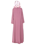 Dignified Buttons and Pintuck abaya Onion Pink