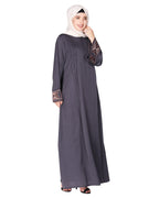 A pretty smooth flowing Bohemian Bell Sleeves abaya Grey