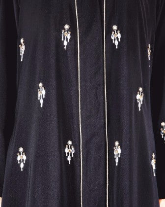 Crystal Embellished Abaya Black