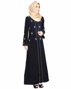 Crystal Embellished Abaya Black