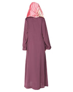 Opulent hand embroidered front open abaya with a unique twisted motif of sparkling sequins Purple