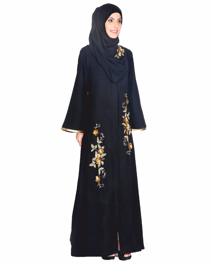 Beautiful Hand Embroidered Abaya Black