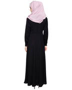 Beautiful Embroidered Abaya Yoke Black