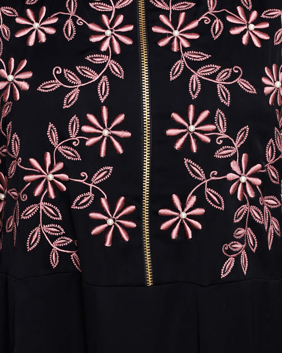 Beautiful Embroidered Abaya Yoke Black