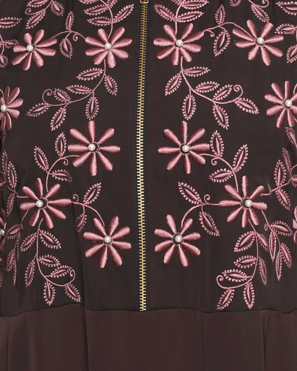 Beautiful Embroidered Abaya Yoke Brown