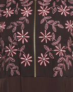 Beautiful Embroidered Abaya Yoke Brown