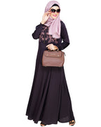 Beautiful Embroidered Abaya Yoke Dark Purple