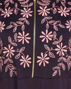 Beautiful Embroidered Abaya Yoke Dark Purple
