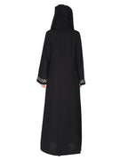Extraordinary Pearl Drop leaves abaya Black