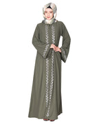 Extraordinary Pearl Drop leaves abaya Dead Mint