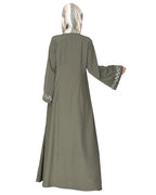 Extraordinary Pearl Drop leaves abaya Dead Mint