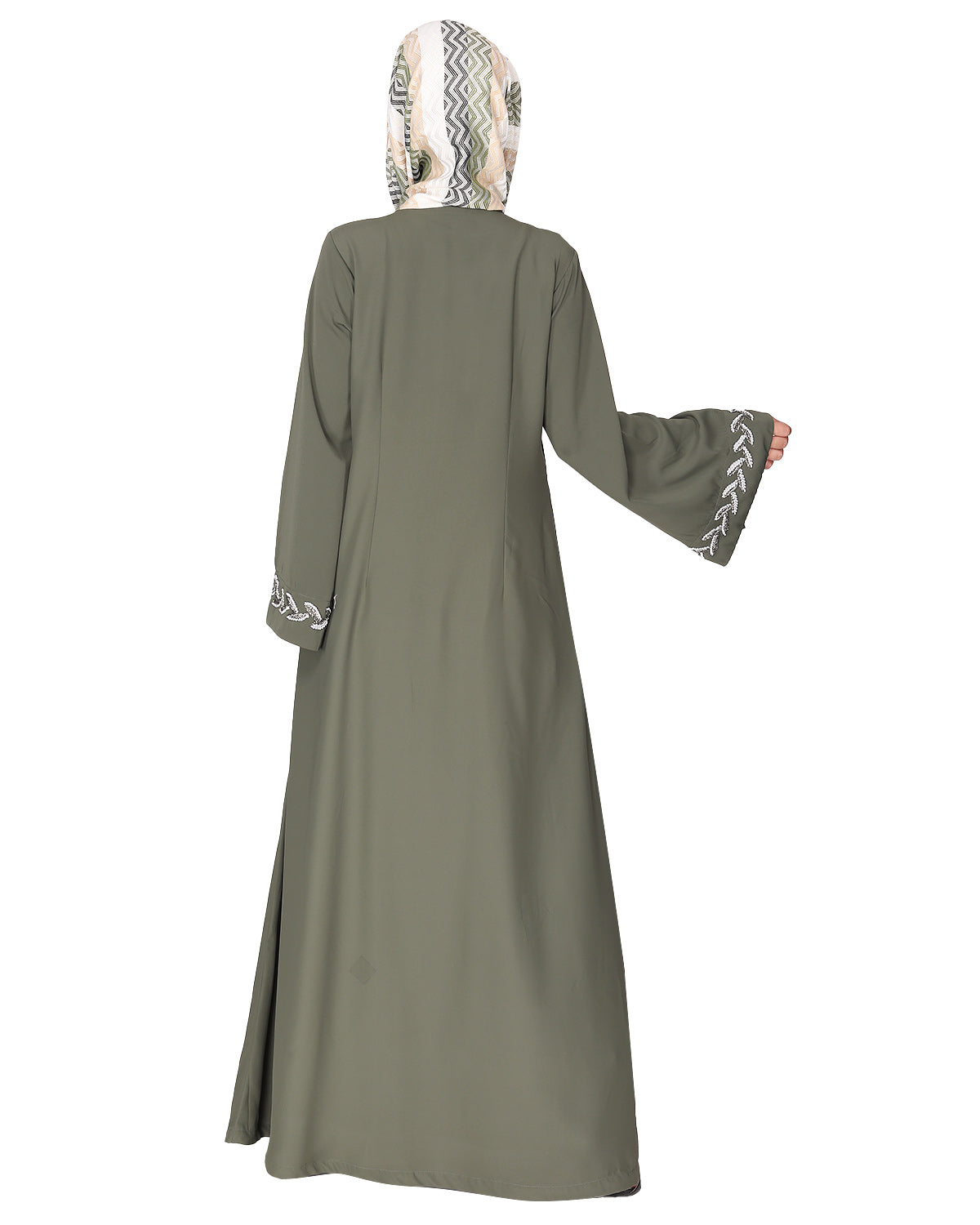 Extraordinary Pearl Drop leaves abaya Dead Mint