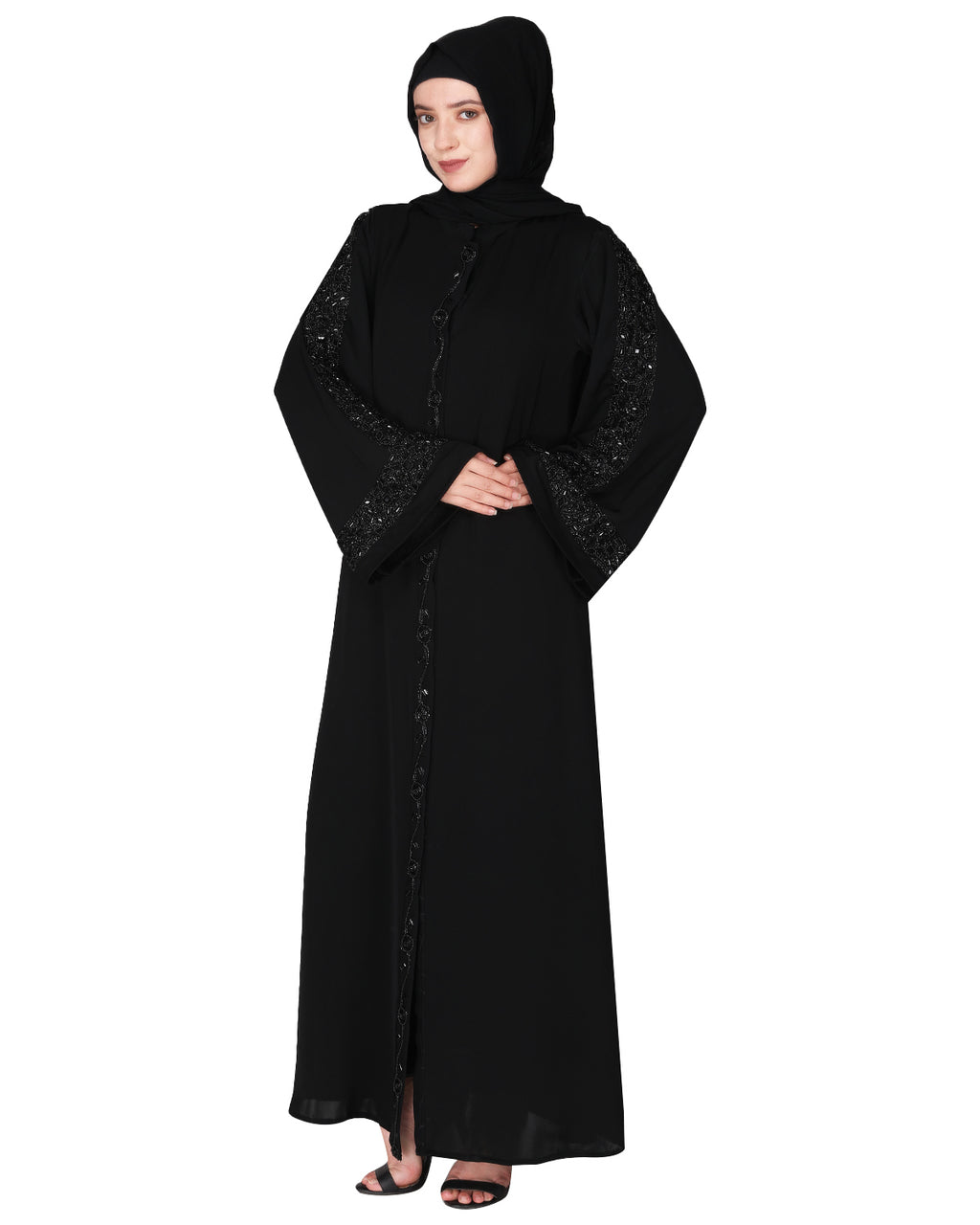 Gleaming Beaded Handwork Abaya
