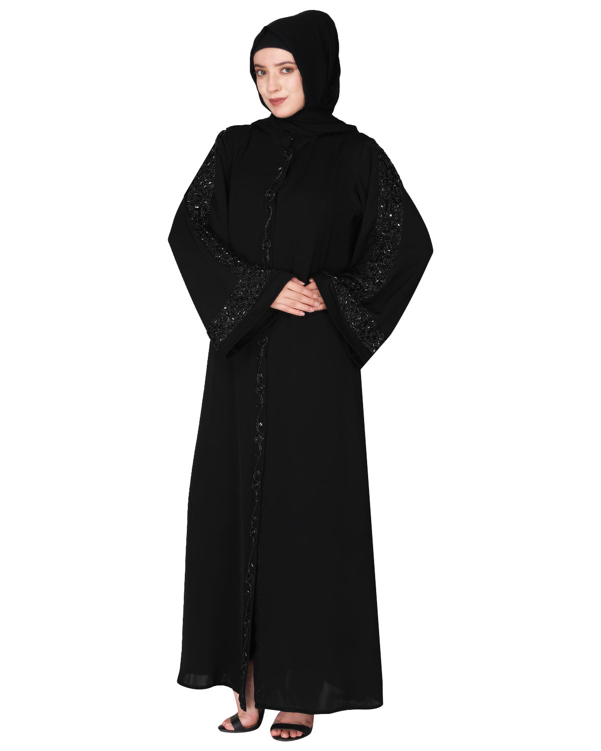 Gleaming Beaded Handwork Abaya