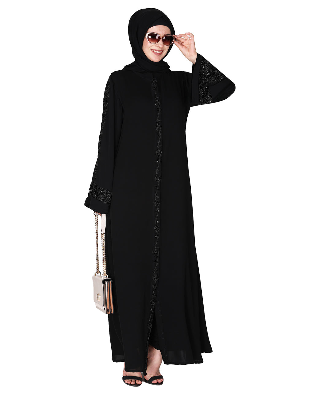 Gleaming Beaded Handwork Abaya