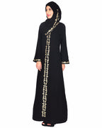 Gold Zari Embroidered Abaya L