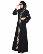 Gold Zari Embroidered Abaya L