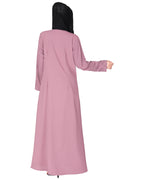 Sparkling Swarovski Crystal Stone Work abaya Onion Pink