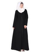 sparkling design Swarovski Crystal Stone Work abaya Black XS