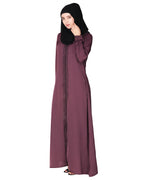 sparkling design Swarovski Crystal Stone Work abaya Purple XS