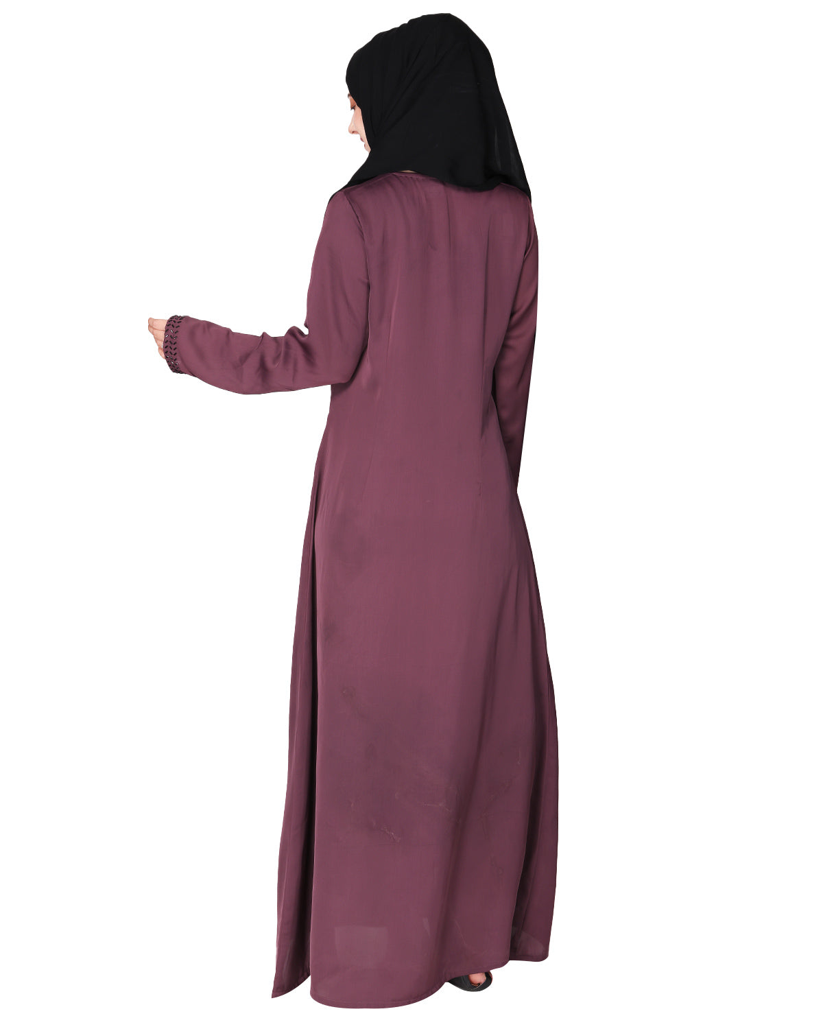 sparkling design Swarovski Crystal Stone Work abaya Purple