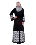Black Abaya With Double Layer Laced Detailing