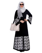 Black Abaya With Double Layer Laced Detailing Black